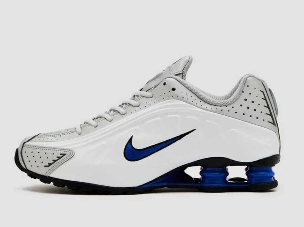 Nike Shox R4 Men’s Shoes in White and Blue Trainers