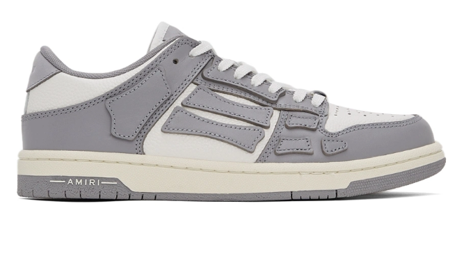 AMIRI Grey & White Skel TopLow Sneakers Amiri