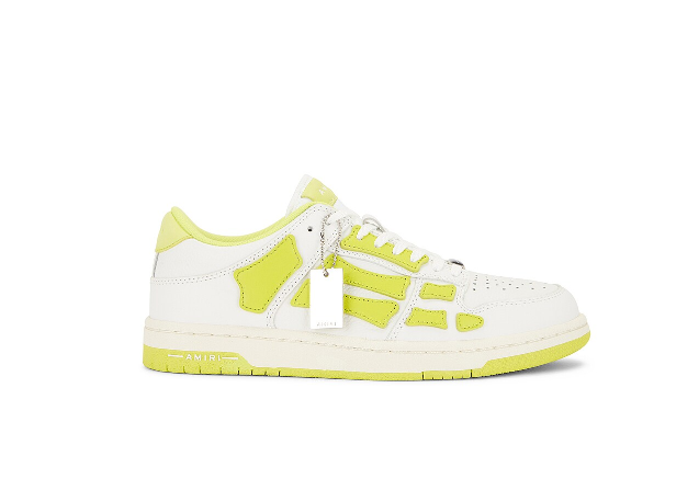 Amiri Skel Low Top Sneaker inWhite & Lime  FWRD